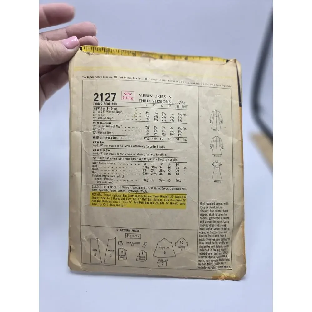 McCall's 2127 Misses' Dress Size 8